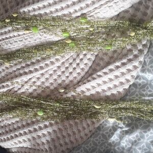 Green seed bead lariat necklace
